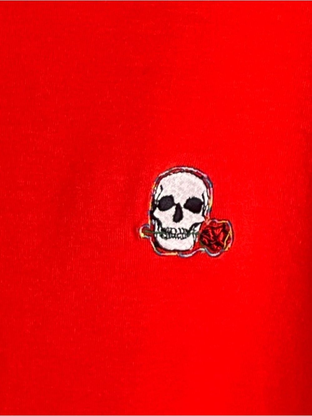 Robert Graham Classic Fit The Player Polo Shirt Red with Skull/Rose Embroidery M - Picture 6 of 9